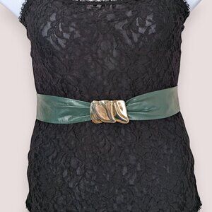 🍁Vintage Century Green Faux Leather Accent Belt
